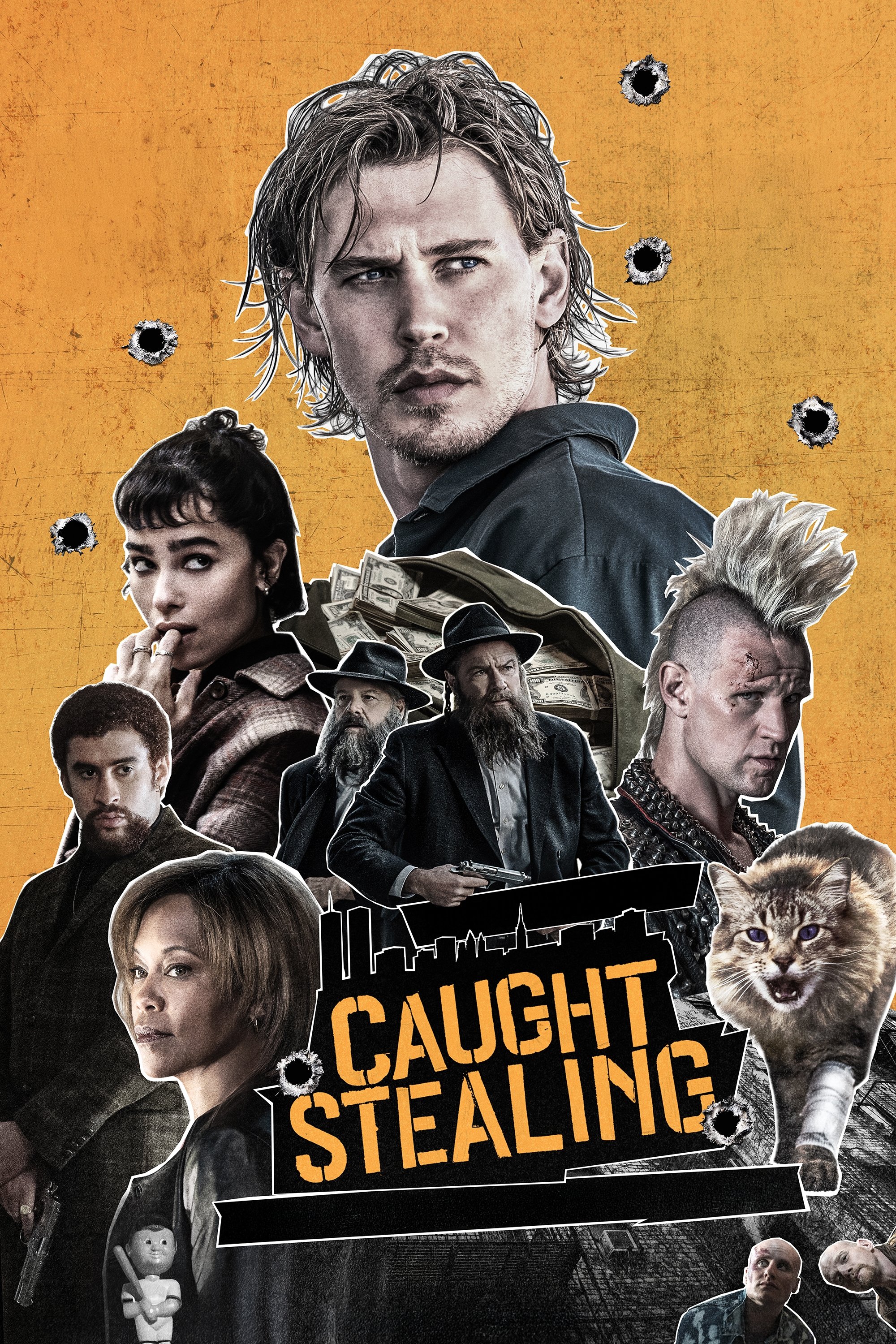 Caught Stealing Hindi Dubbed Movie Poster (2025)